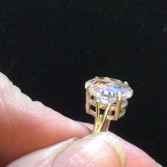 Unusual Aqua Aura Mystic Topaz Ring - Picture 10 of 13